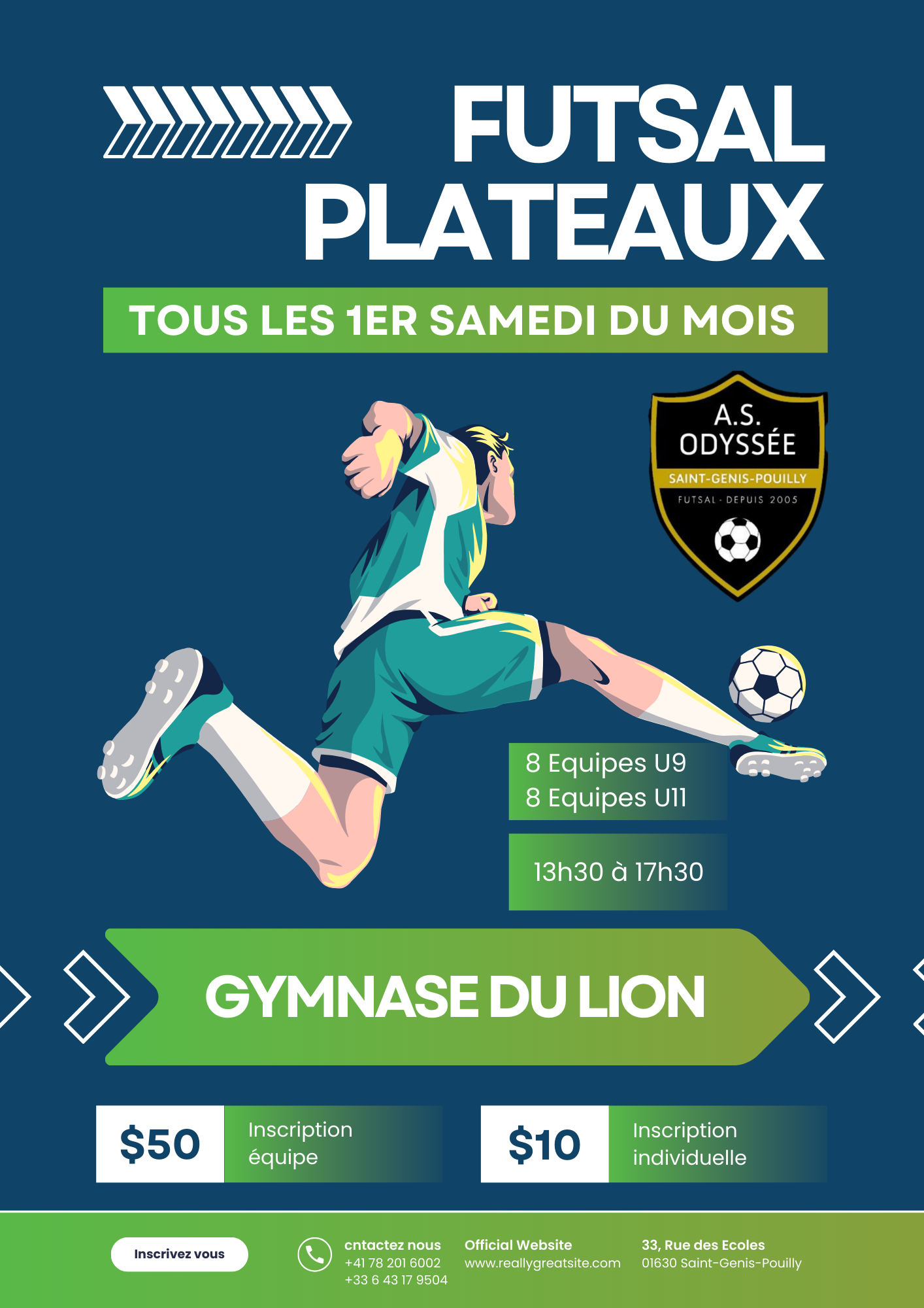 Inscription Plateaux Futsal - Equipe